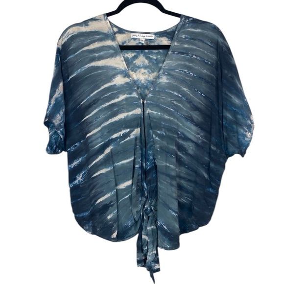 YFB tie dye tie front blouse - Picture 1 of 5